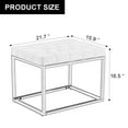 thumbnail image 5 of Velvet Ottoman Vanity Stool, Modern Small Foot Rest Button Tufted Makeup Stool with Gold Metal Legs, Upholstered Piano Bench, Vanity Chair for Clothes Shop, Living Room, Fitting Room Bedroom, 5 of 9