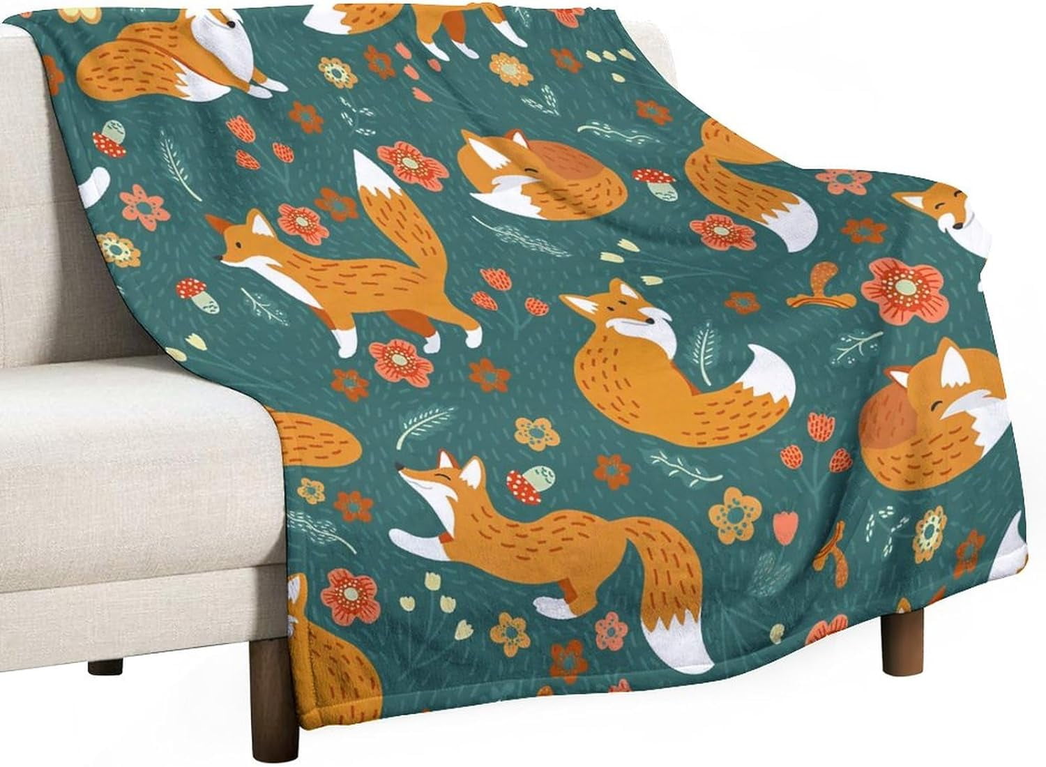 Fox Blanket Fox Gifts for Girls Women Foxes Throw Blanket for Kids Adults Soft Warm Cozy Fleece Blanket for Couch Sofa \u200bBed 50"x60"