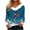 Blue, variant on Honeeladyy Christmas Shirts for Women Fall Fur Collar V Neck Long Sleeve Going Out Tops Snowflake Wine Glass Print Sweatshirt Visiting Gift Blue XXL