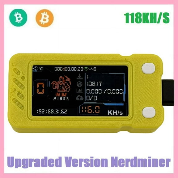 Upgraded Nerdminer 118KH/S BTC Solo Lottery Miner Mini ASIC Miner Bitcoin BTC Miner Ne y151
