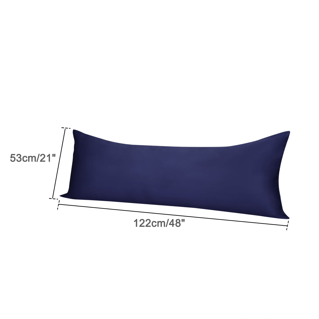 Unique Bargains 2 Pack Silky Satin Body Pillow Cases Navy 21" x 48"