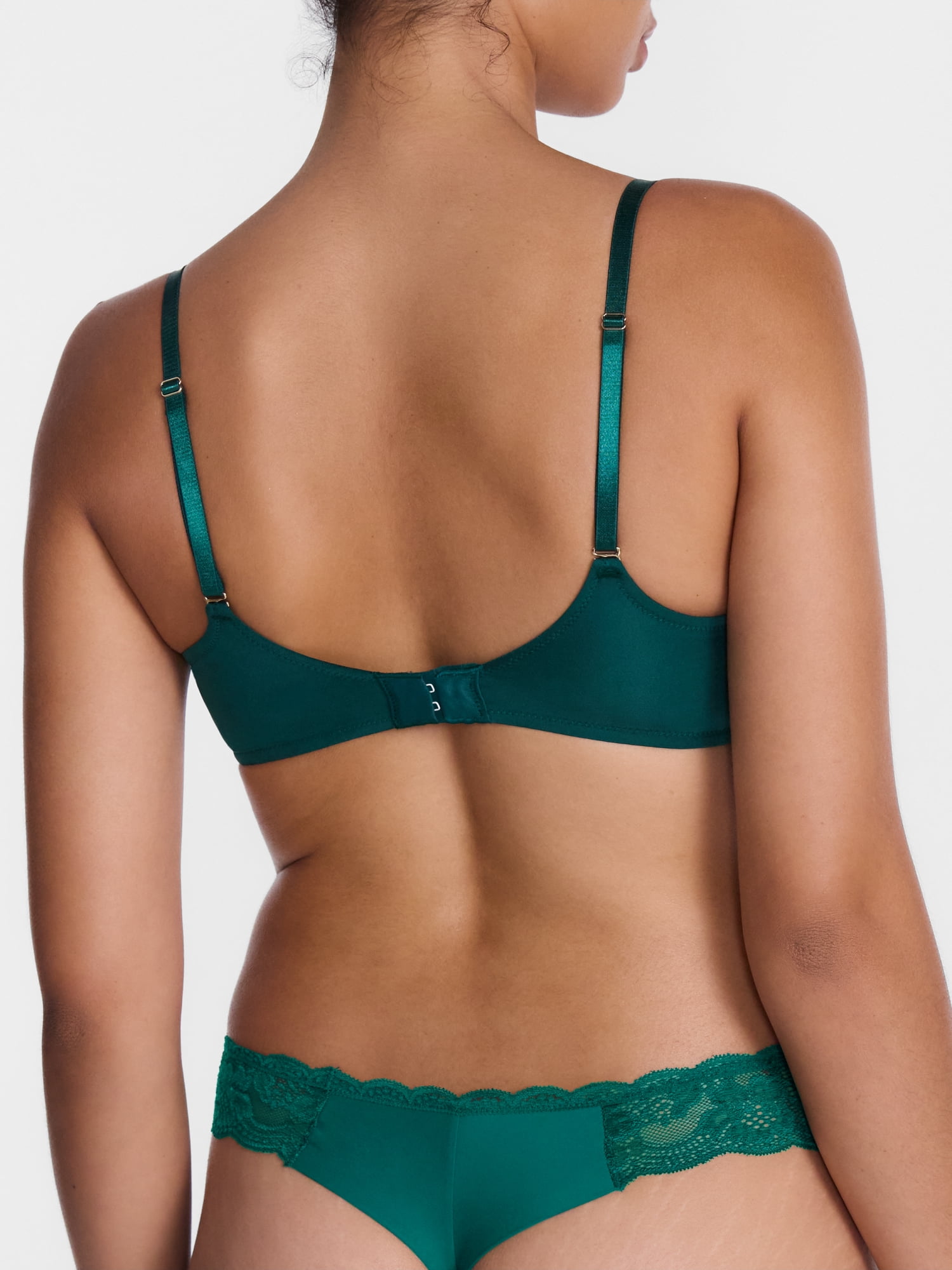 Joyspun Women's Microfiber and Lace Thong Panties, 3-pack, Sizes to 3XL