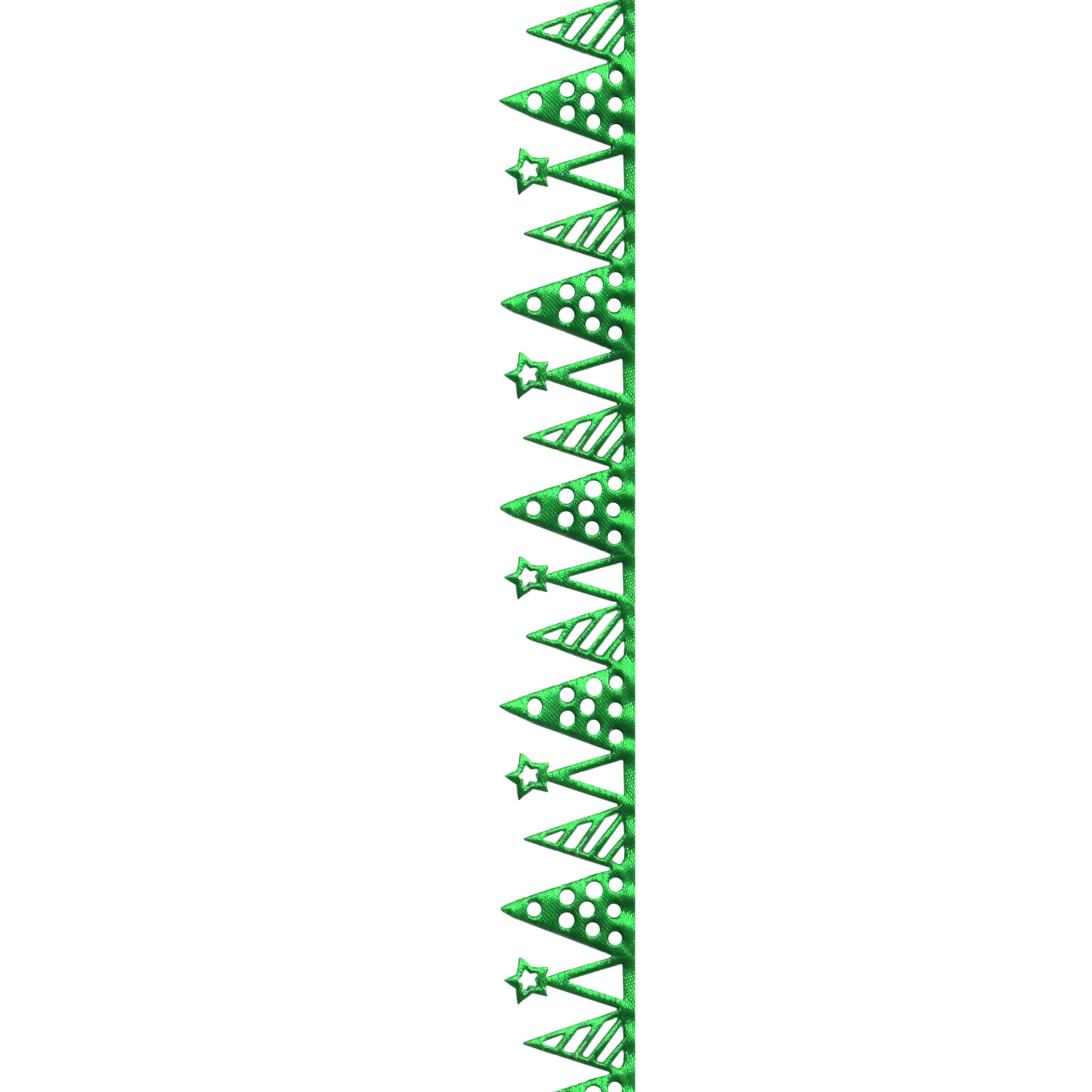 Die Cut Cute Christmas Trees Green Holiday Ribbon, 7/8" x 12 Yards by Gwen Studios - image 3 of 3