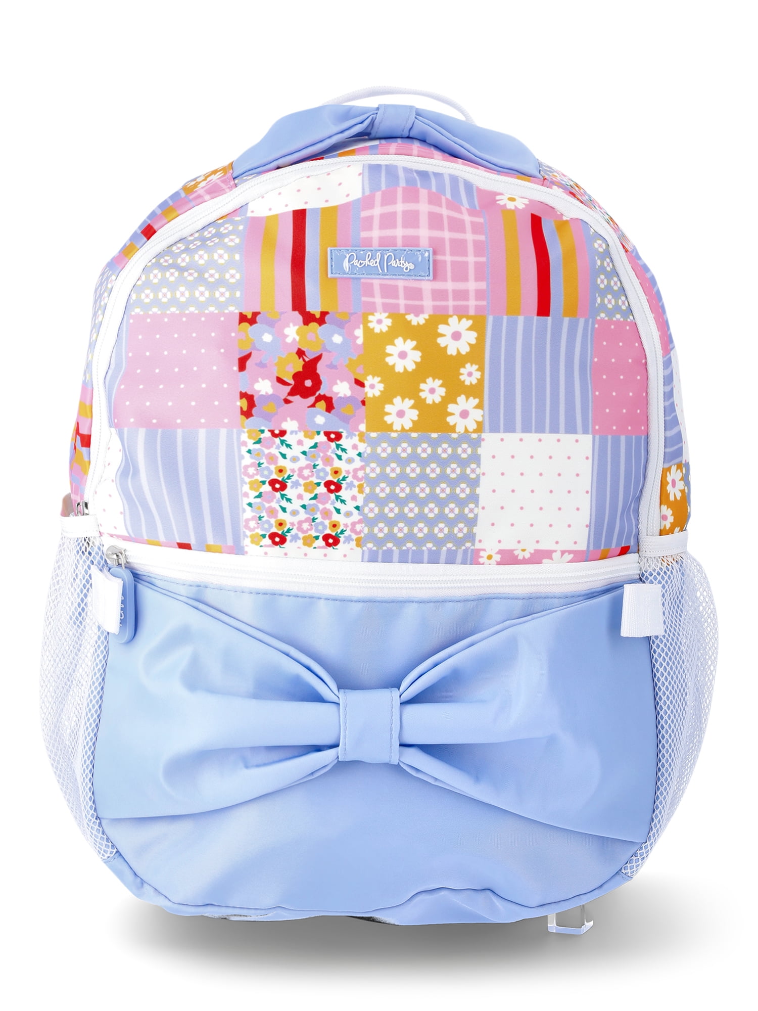 Packed Party Girls 17" Patchwork 4-Piece Backpack Set, Blue
