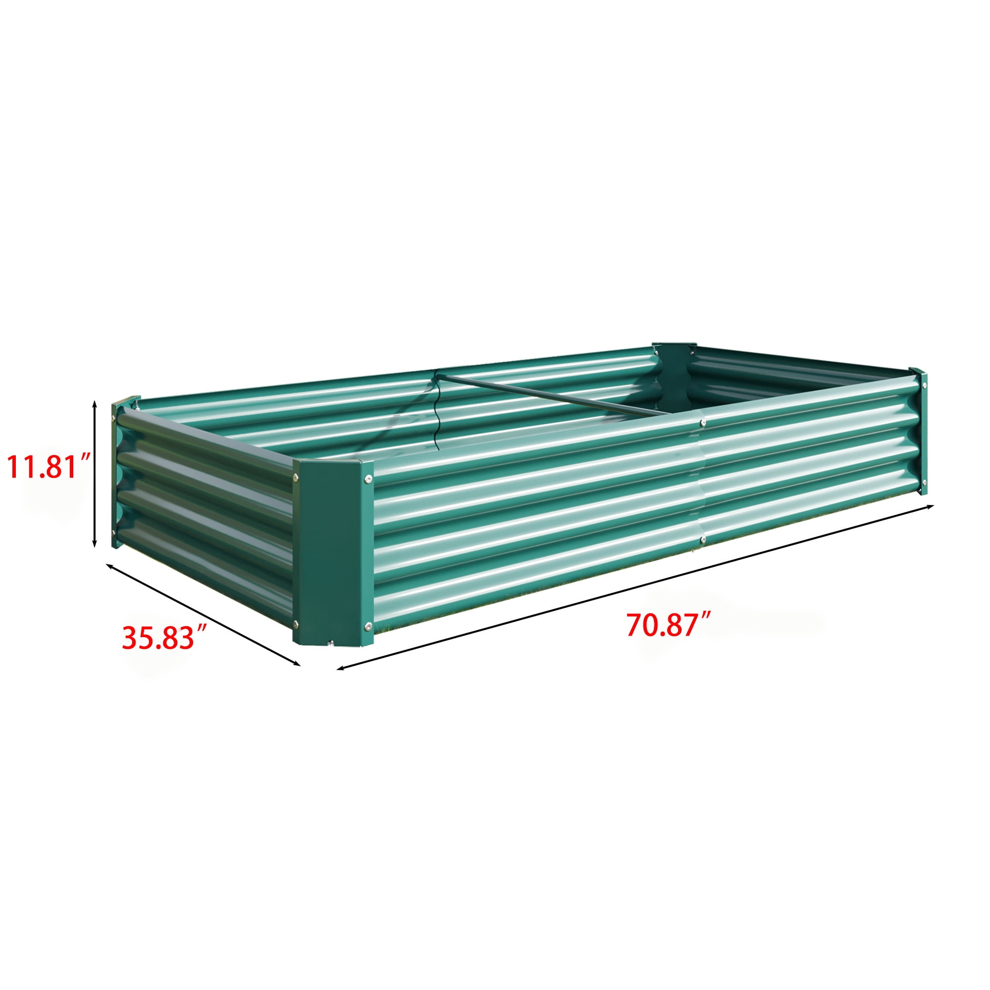 Miniyam 6×3×1ft Metal Raised Garden Bed, Rectangle Raised Planter for Flowers Plants, Vegetables Herb, Green