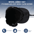 thumbnail image 5 of Waterproof Winter Hats Warm Polyester Lined Earflaps Baseball Cap,Black, 5 of 9