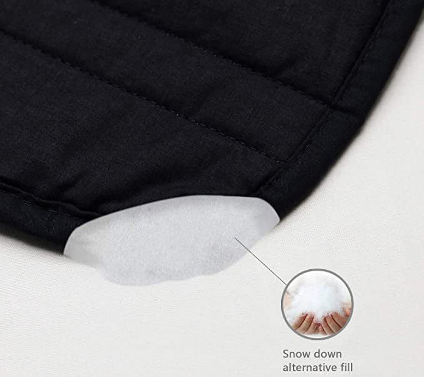 Marquess Tailored Bed Skirt King Size with Spilt Corner 14 inch Drop,Cotton Blended Quilted Bed Skirt Black Color