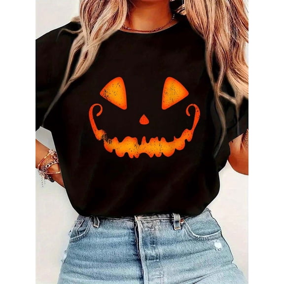 Halloween Outfits For Women, Pumpkin Jack O Lantern Halloween TShirt