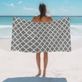 thumbnail image 2 of Grey White Geometric Beach Towels Blanket Soft&Absorbent Quick Dry Microfiber Minimalist Morocco Pattern Pool Towels for Swimming ,Yoga, Sports, Gym, Camping,Large 35X70in,, 2 of 5