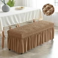 thumbnail image 4 of Bench Cover,Stretch Seat Case Protector,Elastic Chair Covers,Piano Bench Cushion Light Coffee, 4 of 9