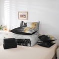 thumbnail image 6 of jejeloiu Modern Ink Geometric 7-Piece Twin Bedding Sets,Black Gold Gray Bedding Comforter Set For Adults Reversible, 6 of 8