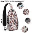 thumbnail image 2 of Sling Backpack,Halloween Skulls Ravens and Roses Crossbody Bag with Water Bottle Holder,Waterproof Sling Bag for Men/Women with Chest Phone Holder for Hiking,Travel, 2 of 6