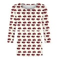 thumbnail image 4 of Xixinqiwan Women Heart Printed Plus Size T-Shirts,Casual Long Sleeve Loose Blouse Love Heart Cute Graphic T Shirts Gifts for Her, 4 of 6
