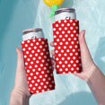 thumbnail image 3 of 2 Pieces Neoprene Beer Can Cooler Insulated Collapsible Beer Sleeve Red Wave Point Soda Beer Can Covers for Birthday Party Wedding, 3 of 4