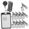 thumbnail image 4 of HOMEMAXS  10 Sets Badge Holder Sleeve Cards Protective Covers Name Lanyard with Reel Accessories Black, 4 of 8