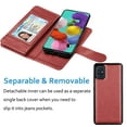 thumbnail image 4 of Njjex for Samsung Galaxy A11 A21 A01 A51 A71 4G 5G Cases Wallet, PU Leather [9 Card Slots] Credit Holder Folio Flip [Detachable] Kickstand Magnetic Phone Cover & Lanyard -Wine Red, 4 of 5
