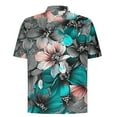 thumbnail image 4 of ZCFZJW Men's Hawaiian Wrinkle Free Short Sleeve Button Down Tropical Floral Printed Summer Beach Vacation Tees Shirt Multicolor#08 L, 4 of 5