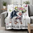 thumbnail image 2 of Spring Pig Blanket Soft Cozy Warm Throw Blanket for Couch, Plush Fuzzy Flannel Fleece Blankets for Sofa, Butterfly Botanical Floral Summer Bed Blankets Lightweight Gifts for Women, 40"x60", 2 of 9