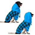 thumbnail image 2 of QBLEEV Etra Warm Fleece Lined Dog Coat for Small Medium Dogs, British Style Plaid Dog Hoodie with Leash Hole for Cold Weather/Winter/Christmas Dog Apparel Blue，M, 2 of 7