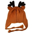 thumbnail image 3 of Reindeer Fleece Beanie Hat for Kids and Adults, 3 of 3