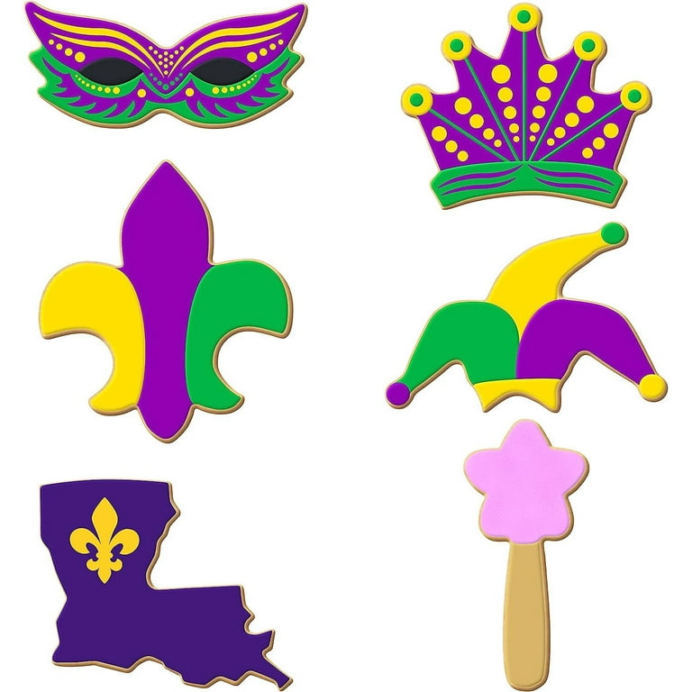 Mardi Gras Cookie Cutter 6 Pc Set – Jester Hat, , Crown, Mardi Gras Mask,  Fleur D Lis, State of Louisiana Cookie Cutters Hand Made in the USA from  Tin Plated Steel 