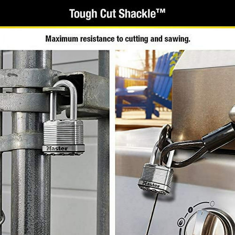 Master Lock Laminated Steel Padlock with Key, 44mm Body, 38mm