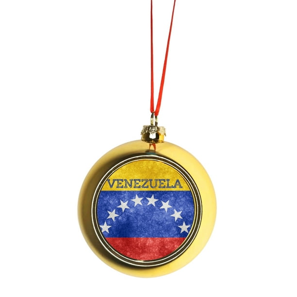 Flag Venezuela Venezuelan Grunge Bauble Christmas Ornaments Gold Bauble Tree Xmas Balls Walmart Com Walmart Com