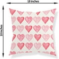 thumbnail image 5 of Valentine''s Day Pillow Covers 18x18 Set of 2, Pink Hearts Throw Pillows Wedding Anniversary Valentine''s Day Decor Cushion Case Decorations for Home Couch Sofa Outdoor, 5 of 6