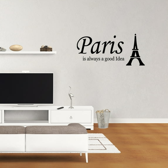Wall Decal Quote Paris Is Always A Good Idea Vinyl Art Decor Lettering Words PC881-L