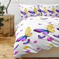 CHNGSNG Elegant Purple Wildflower Bedding Sets 3 Piece Flower Design