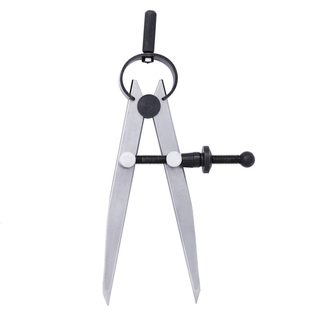 Divisor con cerradura Brújula de cuero de ala Medidor de espaciado ajustable Soporte de borde de alambre de dibujo Herramienta de carpintero de medición AweSitey HA1215-00B