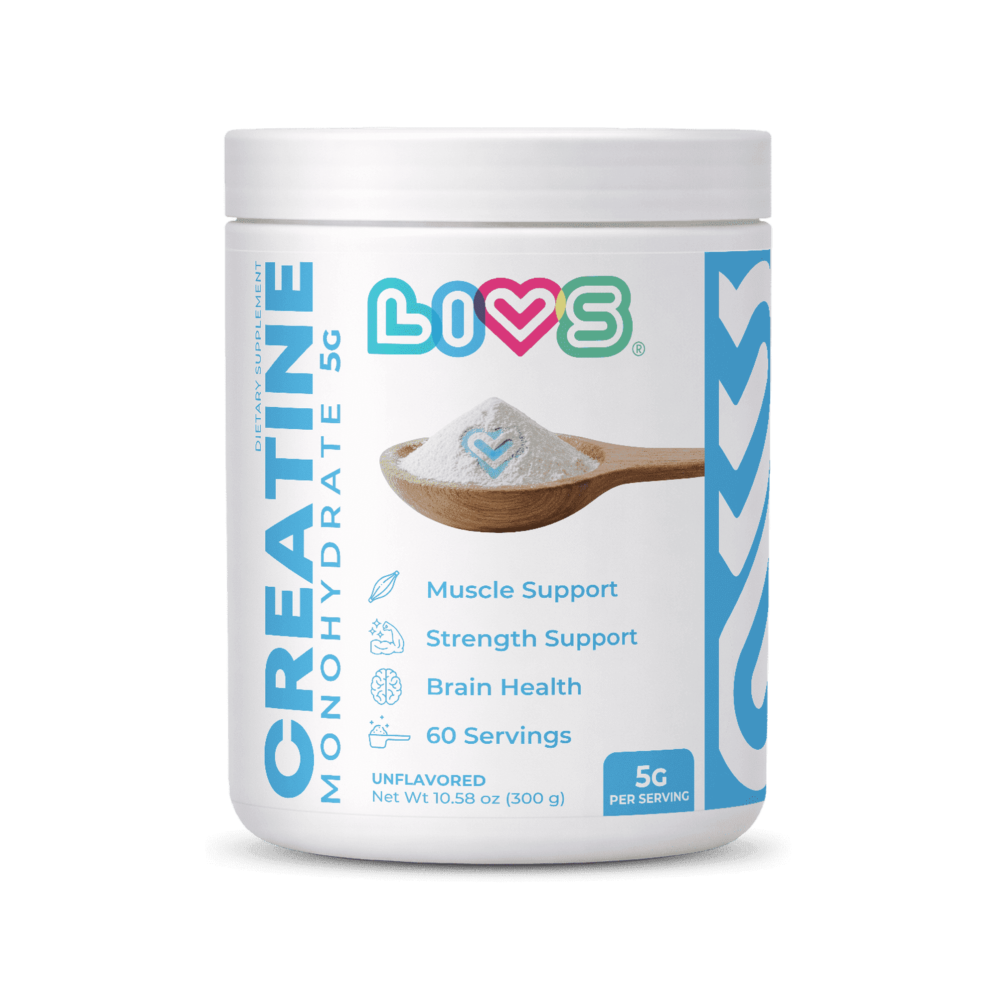 LIVS Nutrition Creatine Monohydrate Powder 5g 60 Servings Pack of 1
