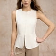 thumbnail image 3 of HTNBO Women's Single breasted Blazer Vest Fashion Slim Fit Casual Sleeveless Waistcoat, 3 of 4