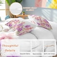 thumbnail image 2 of 3 Piece Pink Purple Spring Floral Duvet Cover Set Full Size, Microfiber Comforter/Quilt Cover with Corner Ties and 2 Pillowcases, Summer Flower Botanical All Season Soft Bedding with Zipper Closure, 2 of 8
