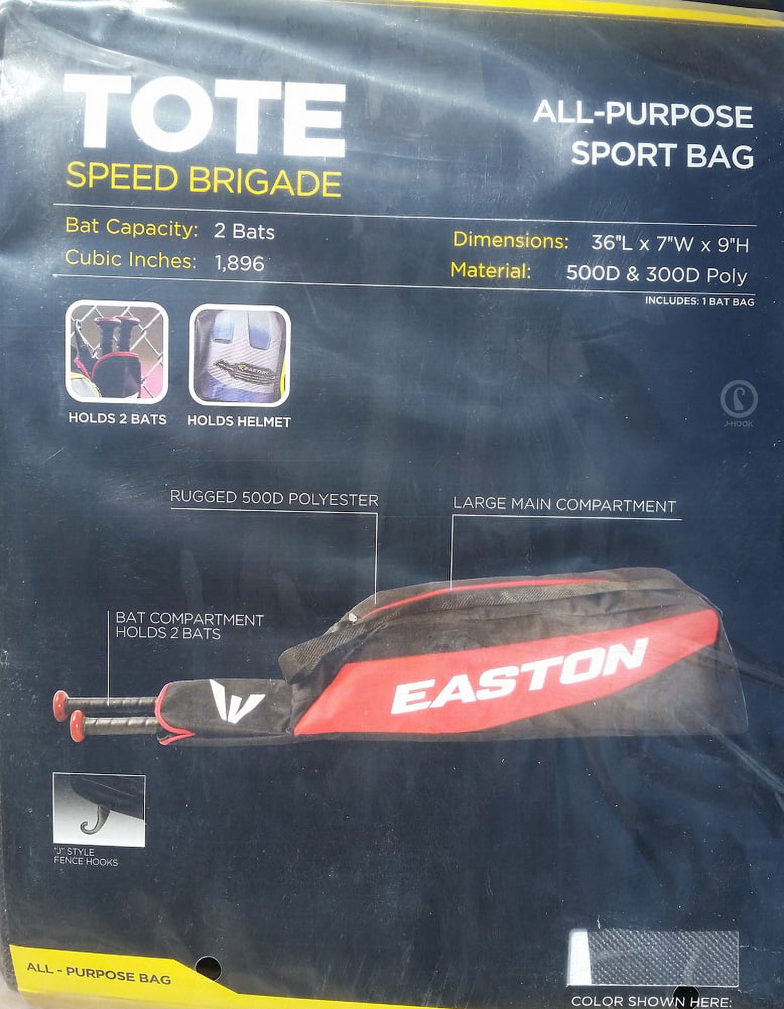 Easton Baseball Tote Bag, Black - image 2 of 2