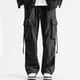 thumbnail image 1 of Pantalones largos de moda para hombre, color sólido, informales, elásticos, con cordones, holgados, deportivos, de trabajo, blusa para hombre, 1 of 4