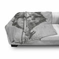 thumbnail image 3 of Wolf Soft Flannel Fleece Throw Blanket, Monochrome Sketch Style Detailed Animal Pattern Grunge Head Design Vintage Canine, Cozy Plush for Indoor and Outdoor Use, 60" x 80", Grey Beige, by Ambesonne, 3 of 6