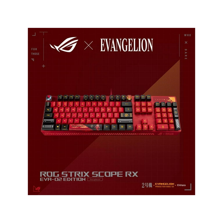 ASUS ROG Strix Scope RX EVA Edition, 100% RGB Gaming Keyboard, ROG RX Red  Optical Mechanical Switches,IP57 Water Resistance,USB Passthrough,Wider  Ctrl Key,Stealth Key, Macro Support,Evangelion Themed 