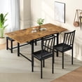 thumbnail image 5 of MIERES 4-Person Folding Kitchen Dining Table and Chair Set, featuring two chairs and a bench, solid wood table, extendable table, antique finish, 5 of 8