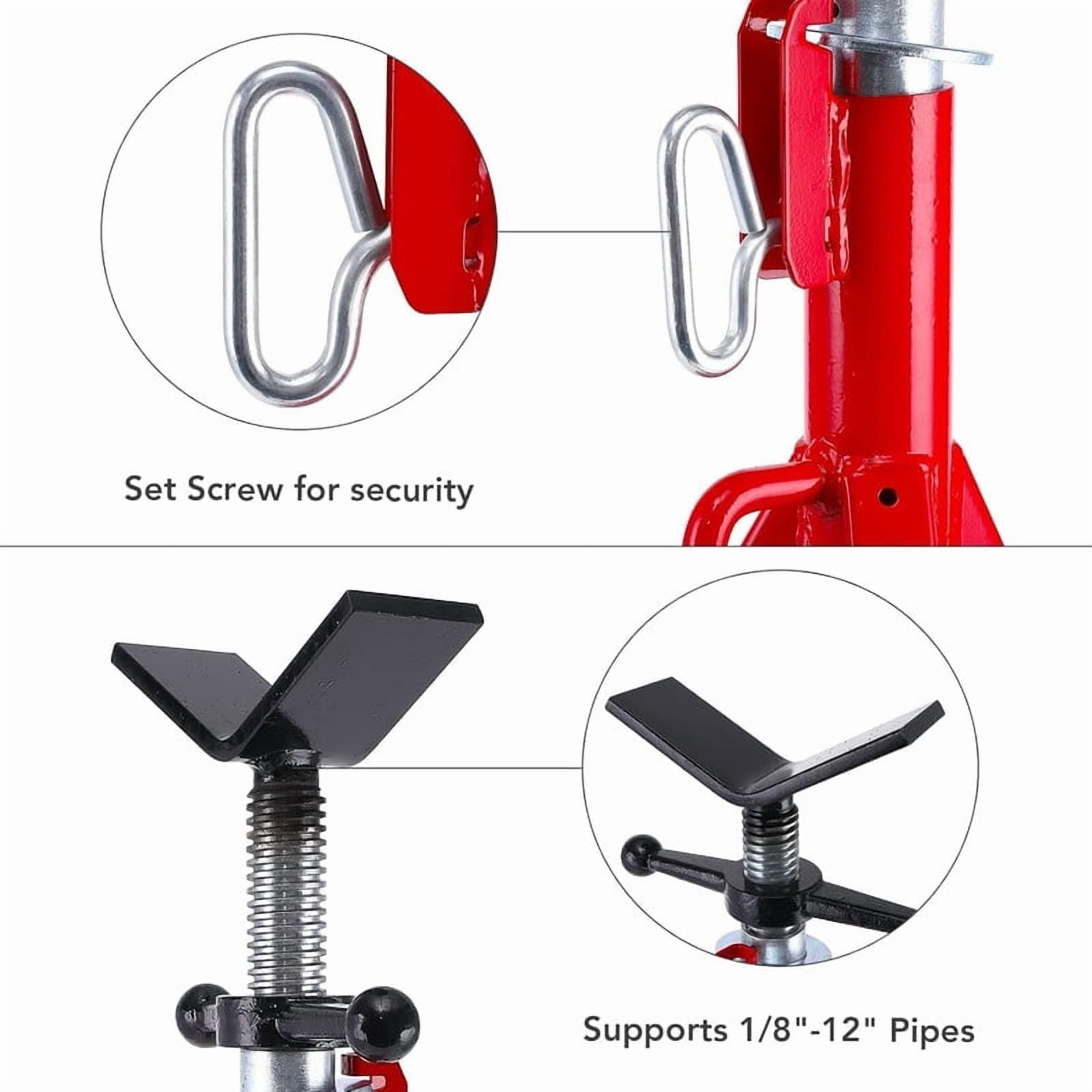 Towallmark 27-52 Inch V Head Pipe Jack Stand, 2500 LbS Capacity Heavy Duty Adjustable Steel Stand, For 1/2 To 12 Inch Pipes Welding Threading Cutting
