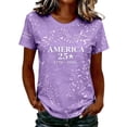 thumbnail image 3 of 250 Anniversary Usa Shirt Summer Tops for Women Graphic Tees Stylish Printed Short Sleeve Round Neck Comfortable Casual Daily Everyday Wear, 3 of 5