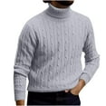 thumbnail image 2 of Floleo Winter Men's Turtleneck Sweater Men Casual Long Sleeve Retro Twisted Knitted Pullover Sweaters, 2 of 6