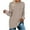 Khaki, variant on Elainilye Fashion Fall Sweaters For Women Solid Print Tops Long Sleeve Top Loose Pullover Top Shirt Dressy Casual Crewneck Button Blouse