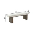 thumbnail image 5 of Lan 60 Inch Dining Bench, Upholstered, Panel Pedestal Base, Brown - Saltoro Sherpi, 5 of 5