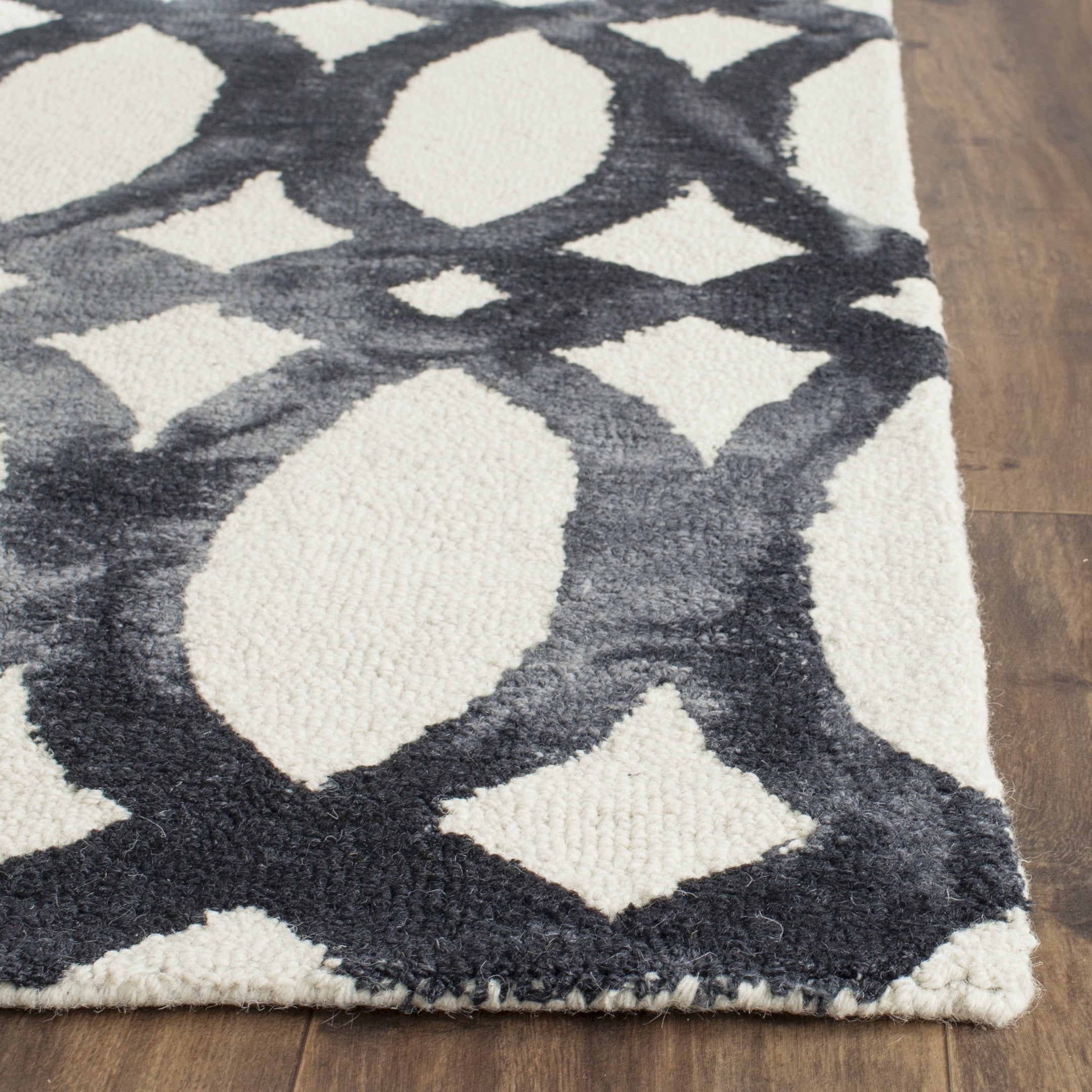 Safavieh Dip Dye Rosanne Distressed Area Rug, Ivory/Graphite, 11' x 15'
