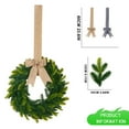 thumbnail image 3 of BinKFF Christmas Mini Wreath for Cabinet, Artificial Snowy Cedar Garland with Plaid Ribbon, Small Xmas Hanging Wreath for Kitchen Cabinets, Windows, Doors, Farmhouse Holiday Decor, 3 of 9