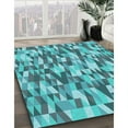 thumbnail image 3 of Ahgly Company Machine Washable Indoor Square Transitional Aquamarine Stone Green Area Rugs, 6' Square, 3 of 7