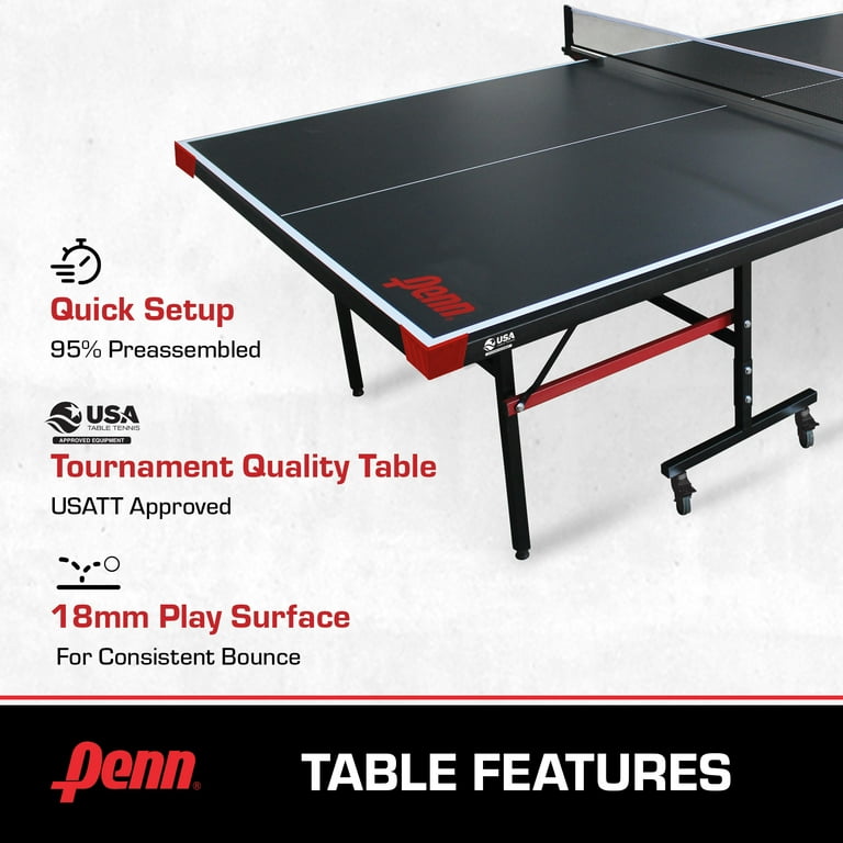 Penn Horizon Official Size 18mm Table Tennis Table - 2 Piece 9' x