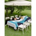 thumbnail image 4 of Outdoor Tablecloth with Umbrella Hole for Patio/Picnic/Party/Camping, Blue Black Geometric Waterproof Table Cloth Rectangle Table Cover Washable, Modern Abstract Lines Color Blocks (54"x 80"), 4 of 8