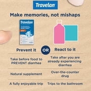 TRAVELAN Anti Diarrhea Travel Medicine for Gas Relief, Bloating, Cramping and Digestive Support, Natural Colostrum Dietary and Immune Support Supplement, Blister Pack for Travel, 30 Pills